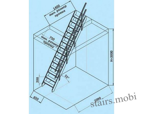 Стандарт ЛМ-03 чертеж stairs.mobi